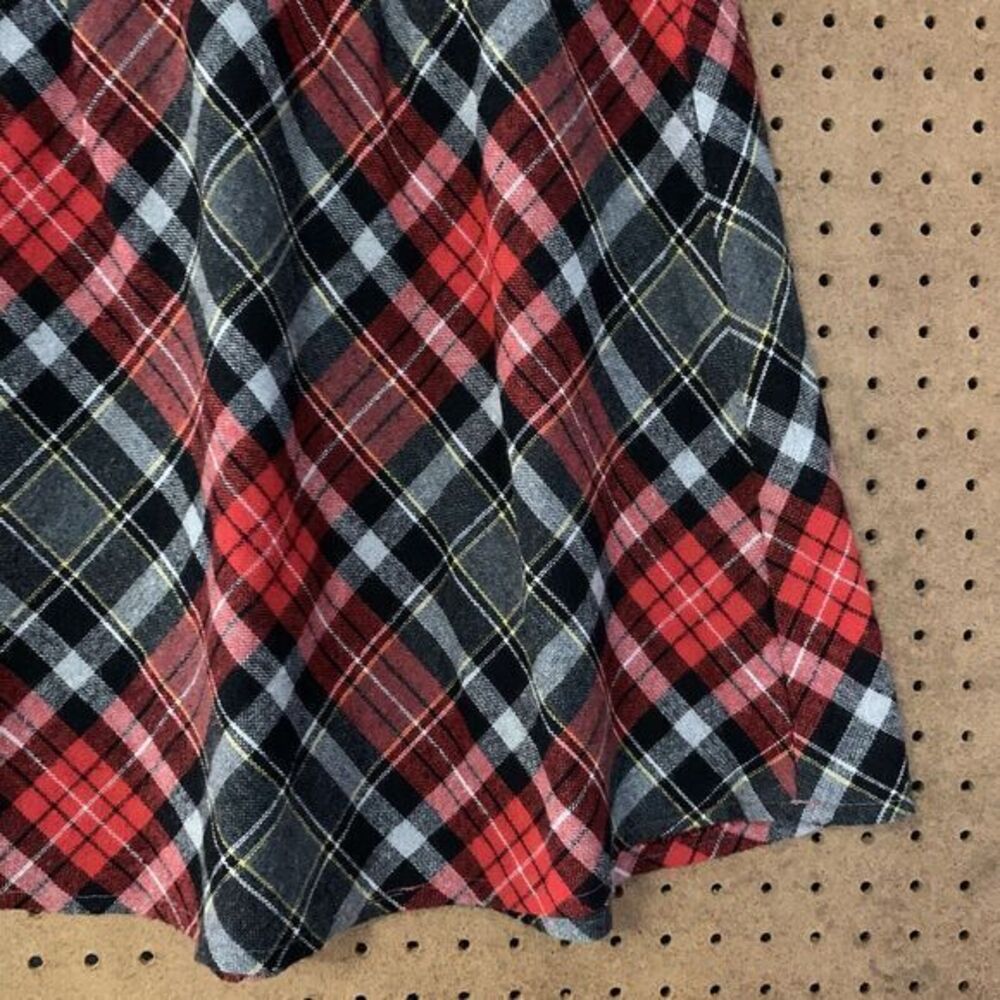 VTG Preppy Wool Skater Plaid Skirt Christmas Red Academia Eccobay Medium - Picture 2 of 6